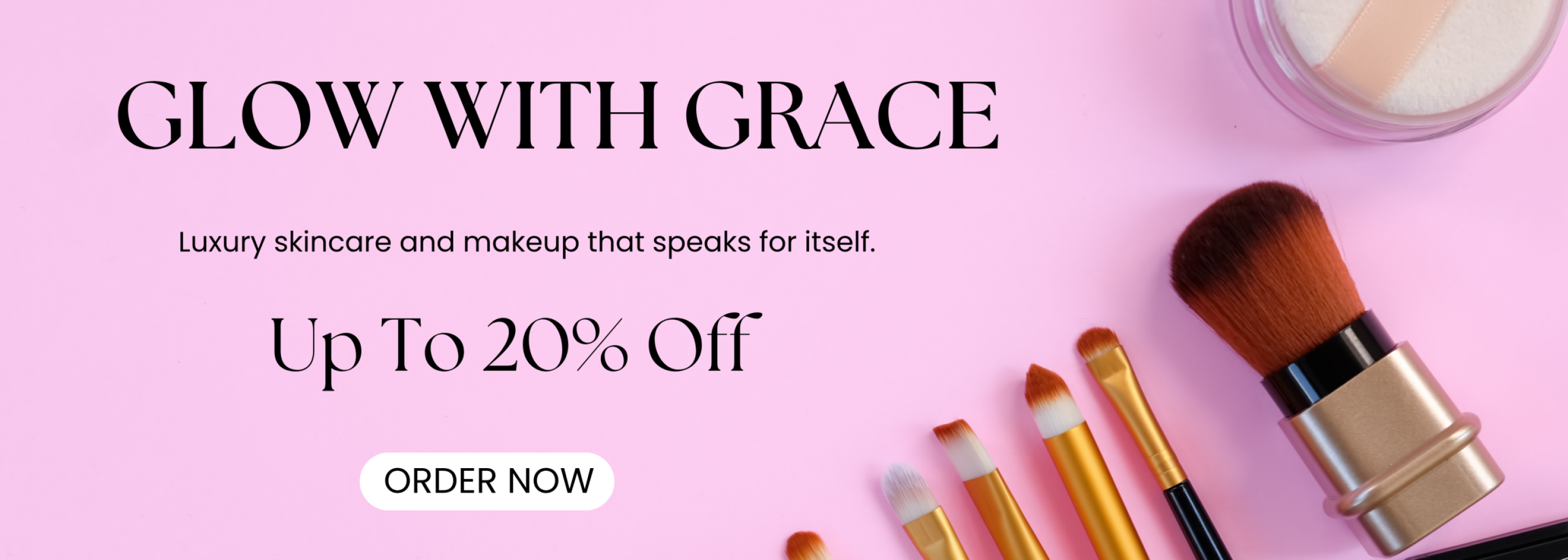 Pink Beauty Look Simple Special Offer Beauty Banner Horizontal